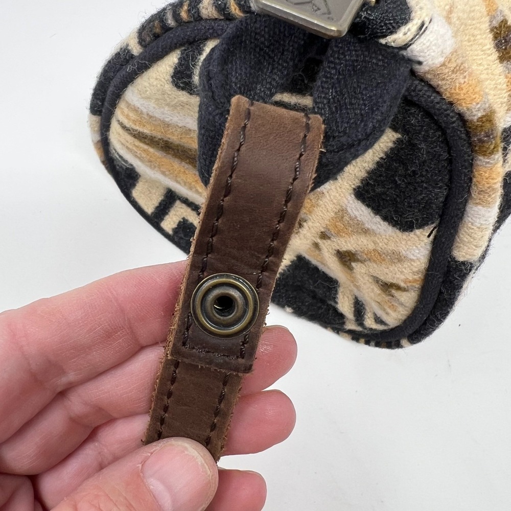 Pendleton Harding Oxford Mix Wool Dopp Bag Leather Strap Crossbody Purse - Picture 11 of 16